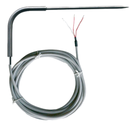Sonda Pt100 di penetrazione a spillo angolata con cavo di collegamento teflon/silicone cod. SAPC