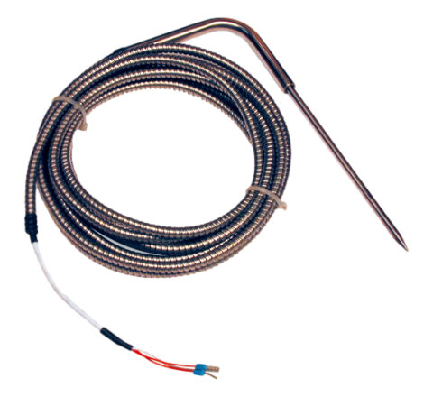 Sonda Pt100 da di penetrazione a spillo e cavo teflon/teflon protetto con flessibile inox cod. SAPC