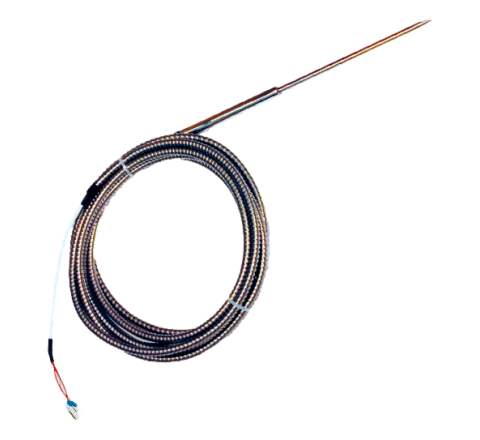 Sonda Pt100 di penetrazione a spillo diritta con cavo teflon protetto da flessibile inox cod. SAPD