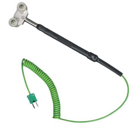 Termocoppia K per superficie in movimento, cavo a spirale, connettore miniatura compensato - cod. SFR35A-400