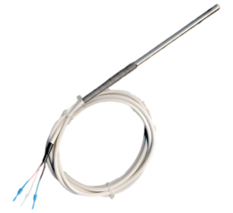 Sonda Pt100 con cavo e molla di rinforzo, Ø 6mm