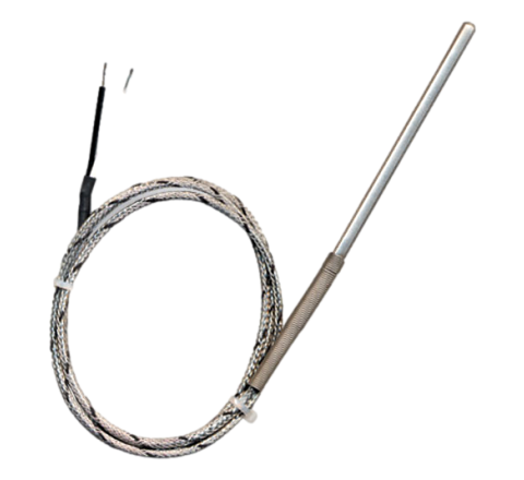 Sonda termocoppia con cavo di collegamento in fibra di vetro, fibra di vetro / treccia inox e molla di rinforzo - cod. SLJK