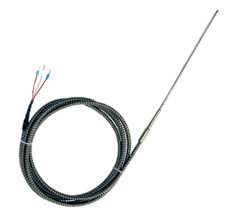Sonda PT100 miniatura con cavo protetto da guaina flessibile in acciaio cod. SLM