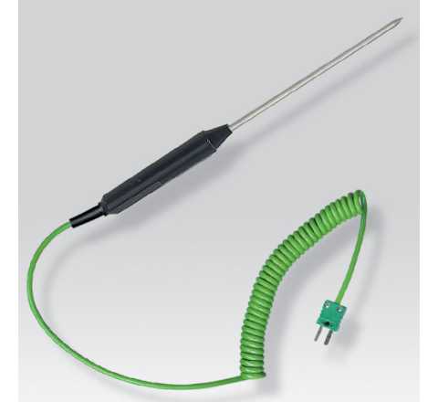 Sonda termocoppia K da infilzare con cavo spiralato per termometro digitale portatile