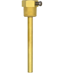 Pozzetto in ottone pulito con vite di fissaggio &Oslash; interno 6 mm per sonde TF65 TM65 - cod. TH08-MS-G